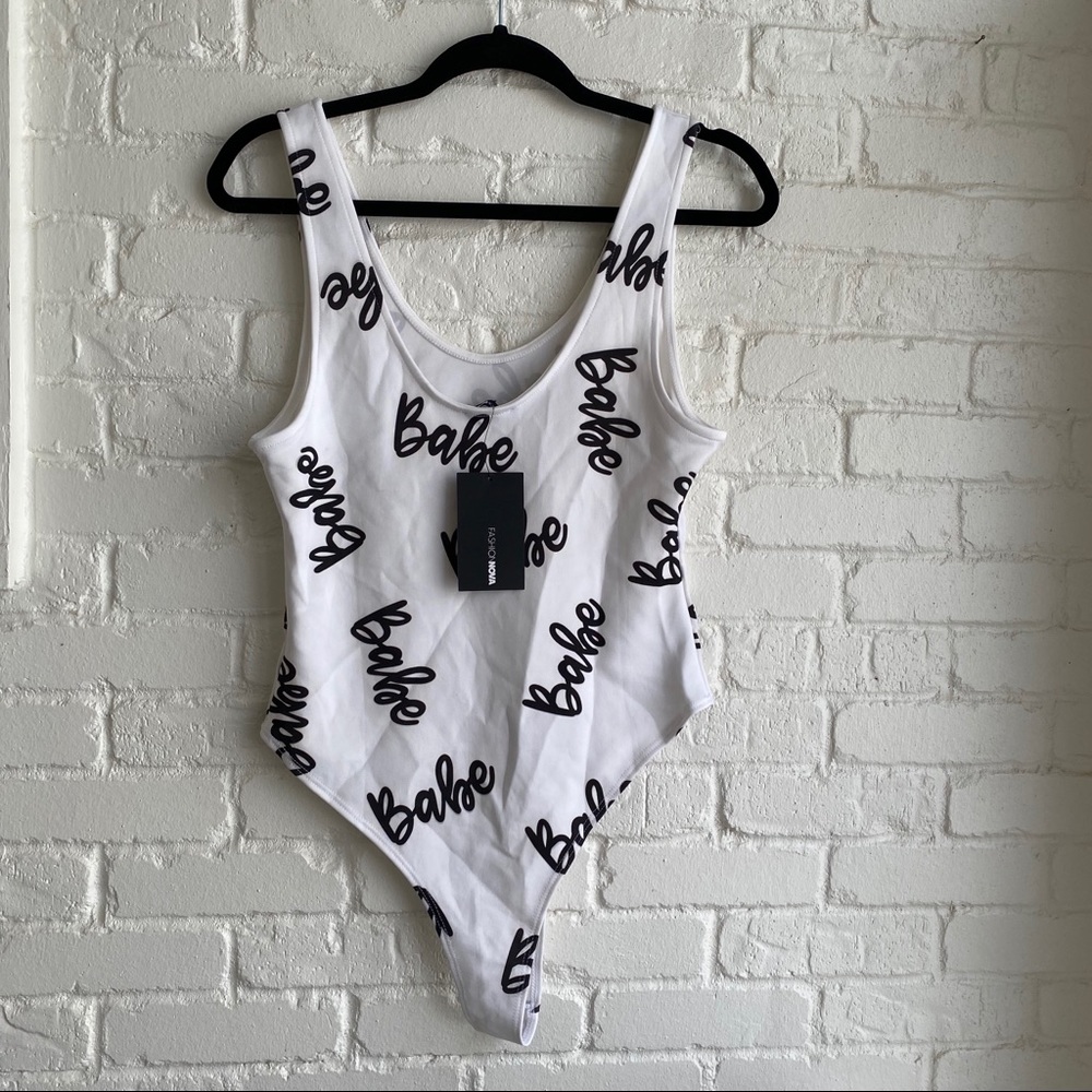 ✨️NWT Fashion Nova Babe Print Bodysuit New Sz XL Large